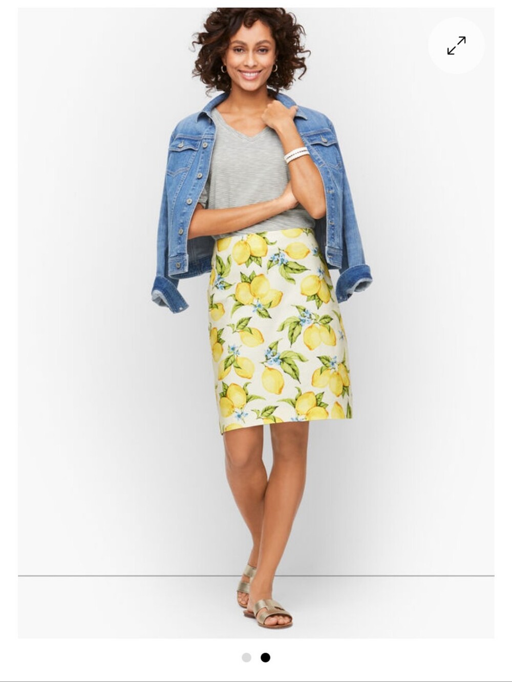 Talbots Lemon Blossom Print Skirt - NWT